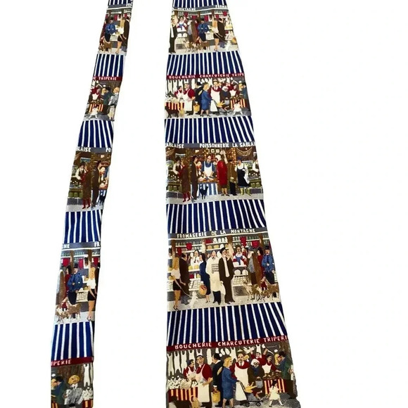 Guy Buffet Collection Multicolor Tie-Markets Paris 100% Silk - Picture 3 of 3